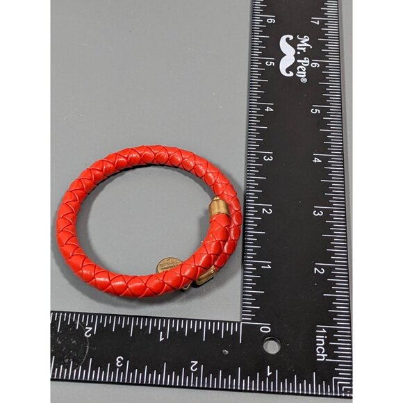 Alex Ani Orange Braided Leather Wrap Bracelet 7 inch - Picture 7 of 8